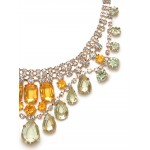 Pastel Antoinette Crystal Teardrop Gemstone Bib Necklace